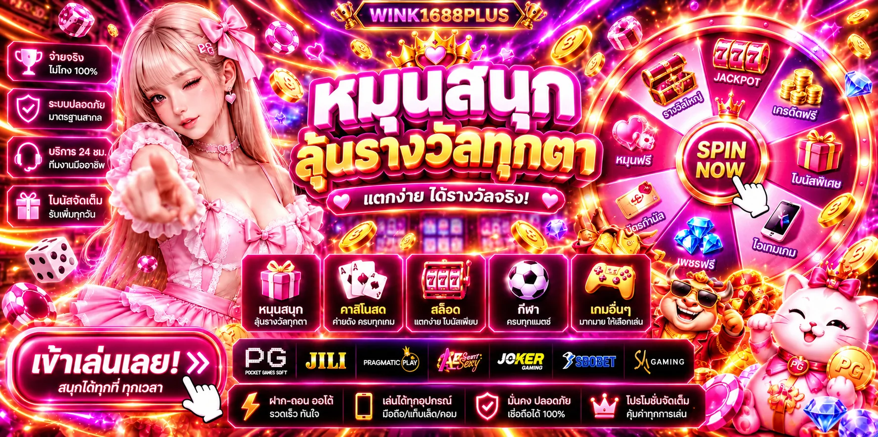 สล็อตออนไลน์ WINK1688PLUS พร้อมวงล้อรางวัล